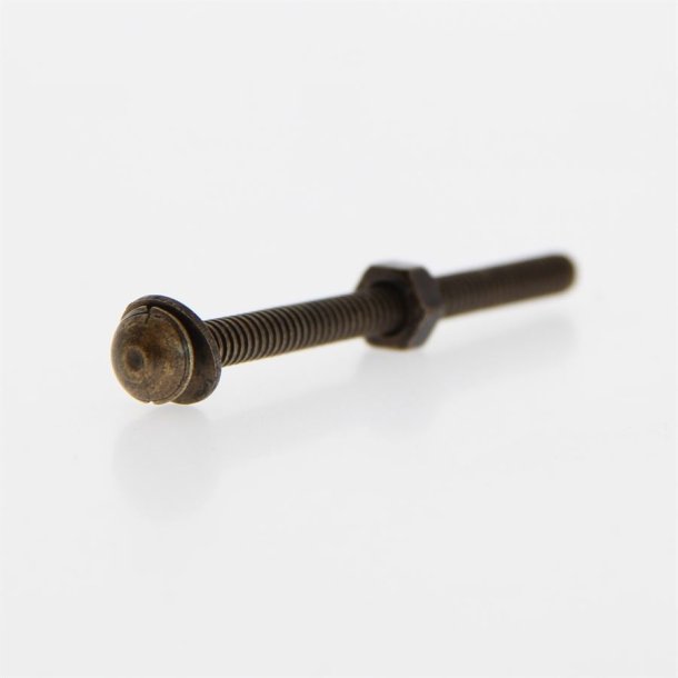 Screw with nut and flat washers Dark brass