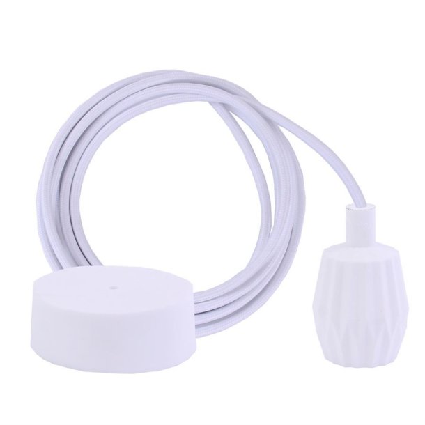 White cable 3 m. w/white Plisse