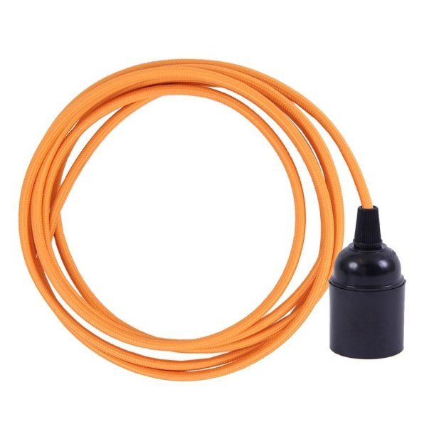 Pale orange cable 3 m. w/bakelite lamp holder