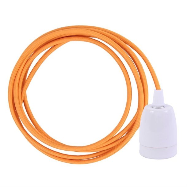 Pale orange cable 3 m. w/white porcelain