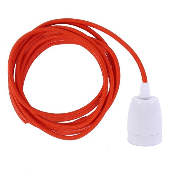 Dark orange cable 3 m. w/white porcelain