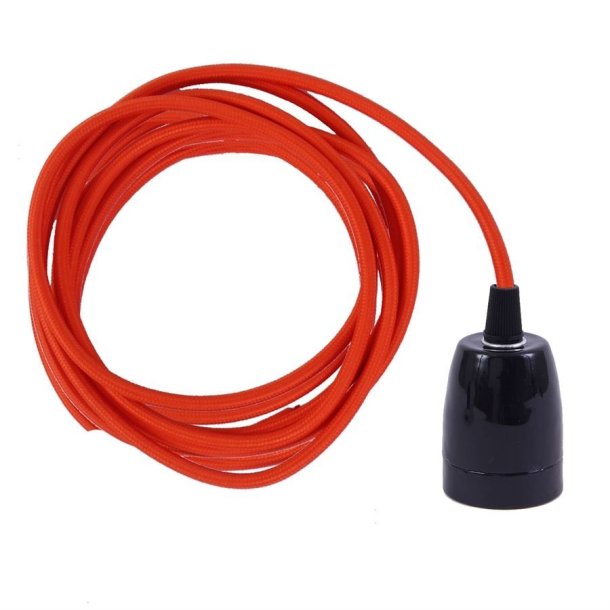 Dark orange cable 3 m. w/black porcelain