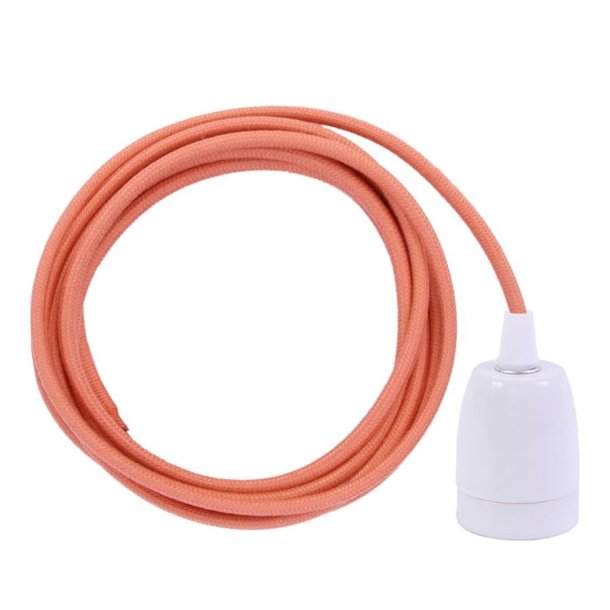 Dusty Peach cable 3 m. w/white porcelain