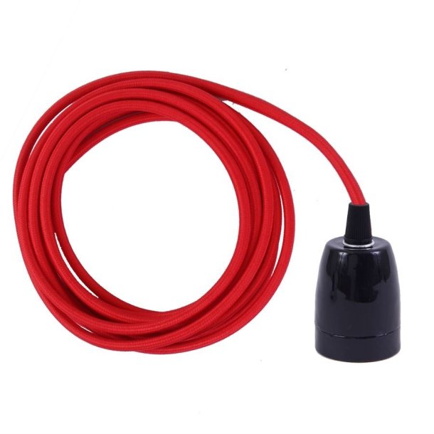 Red cable 3 m. w/black porcelain