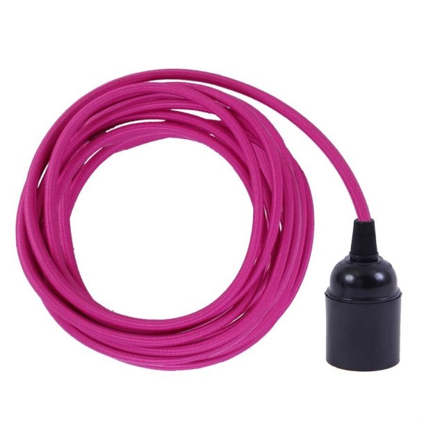 Hot pink cable 3 m. w/bakelite lamp holder