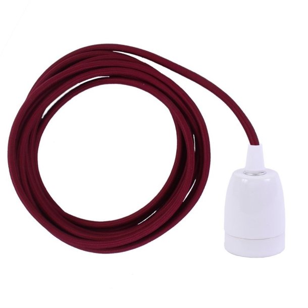 Bordeaux cable 3 m. w/white porcelain