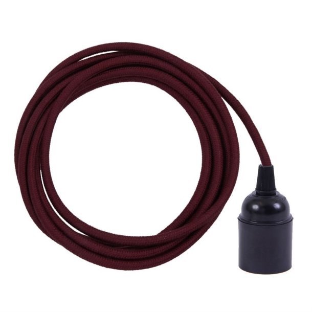 Dusty Bordeaux cable 3 m. w/bakelite lamp holder