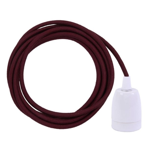 Dusty Bordeaux cable 3 m. w/white porcelain