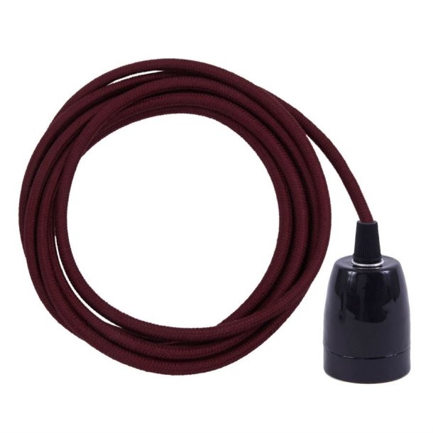 Dusty Bordeaux cable 3 m. w/black porcelain