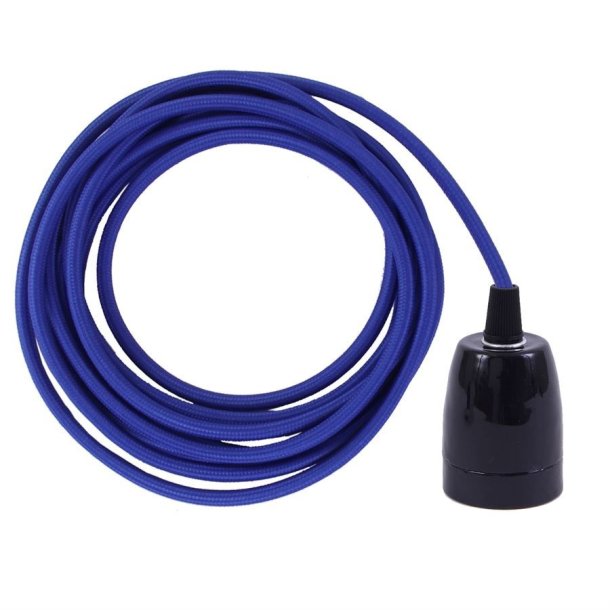 Cobalt blue cable 3 m. w/black porcelain