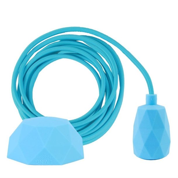 Clear blue cable 3 m. w/pale blue Facet