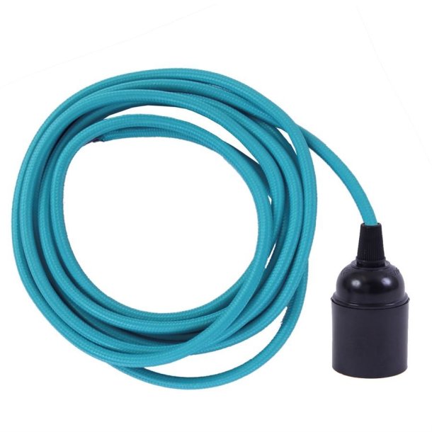 Turquoise cable 3 m. w/bakelite lamp holder