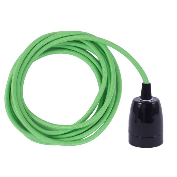 Lime green cable 3 m. w/black porcelain