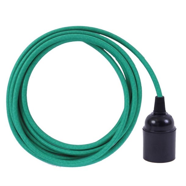 Hot green cable 3 m. w/bakelite lamp holder