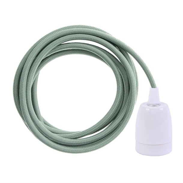 Olive green cable 3 m. w/white porcelain