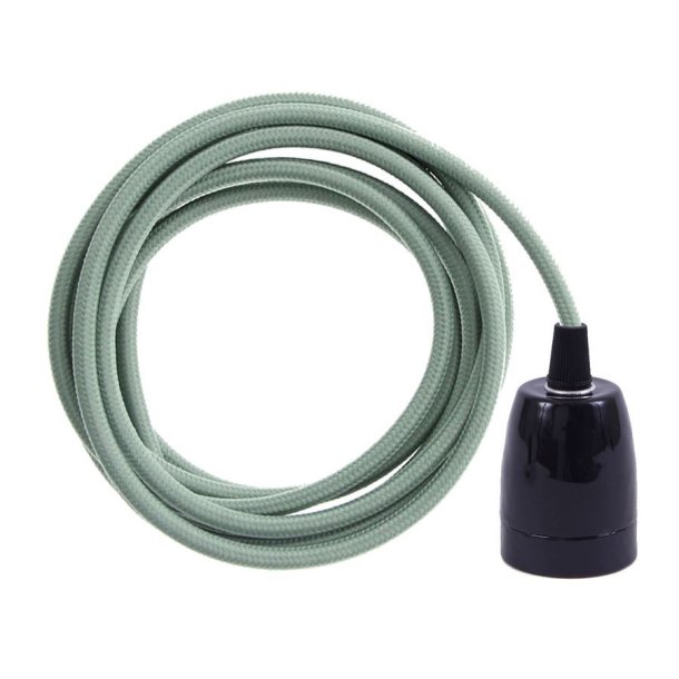 Olive green cable 3 m. w/black porcelain