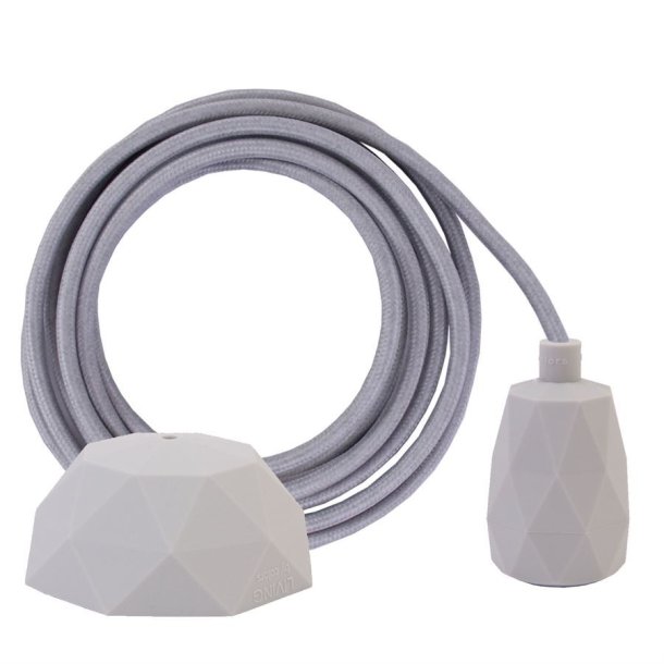 Pale grey cable 3 m. w/pale grey Facet