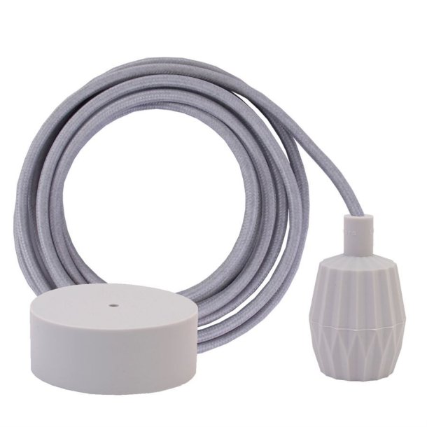 Pale grey cable 3 m. w/pale grey Plisse