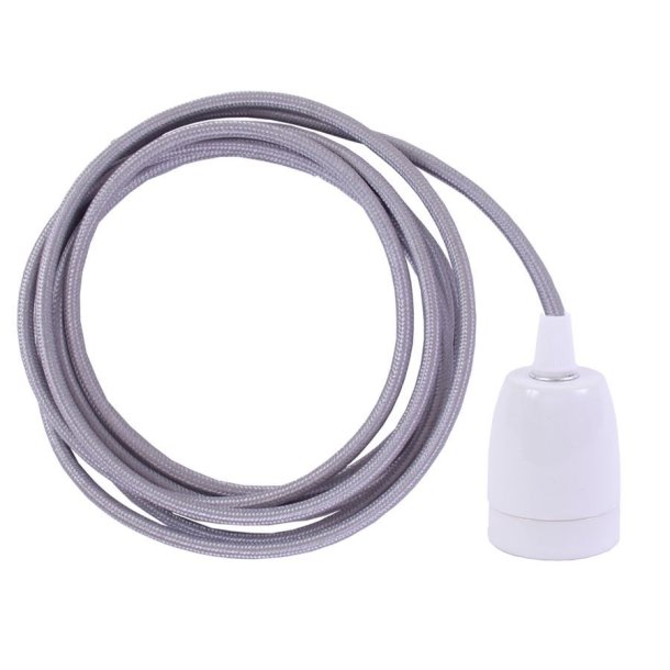 Silver cable 3 m. w/white porcelain