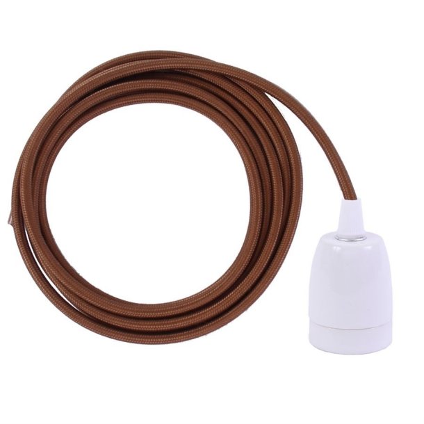 Dark copper cable 3 m. w/white porcelain