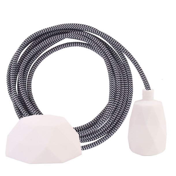 Black Snake cable 3 m. w/white Facet