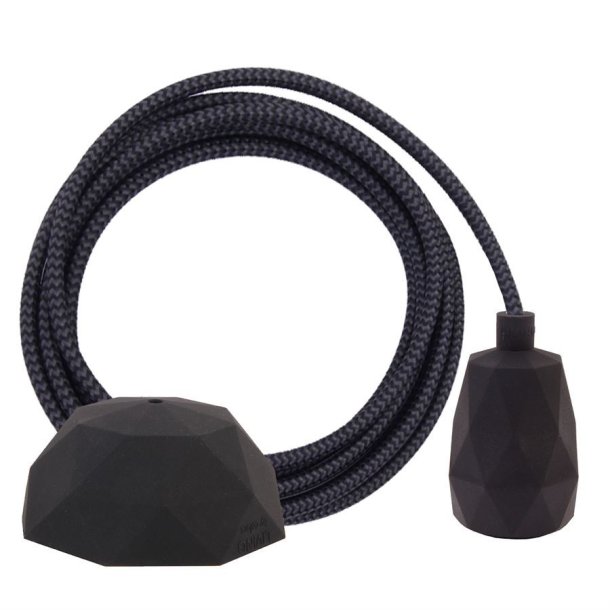 Grey Snake cable 3 m. w/black Facet