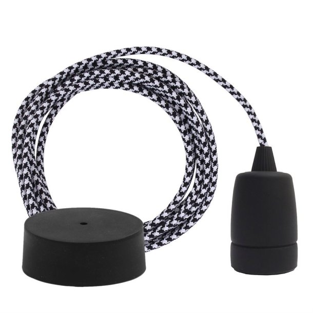 Black Pepita cable 3 m. w/black Copenhagen