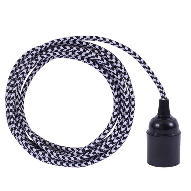 Black Pepita cable 3 m. w/bakelite lamp holder