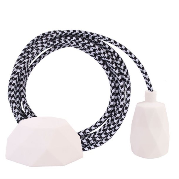 Black Pepita cable 3 m. w/white Facet