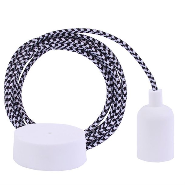 Black Pepita cable 3 m. w/white New