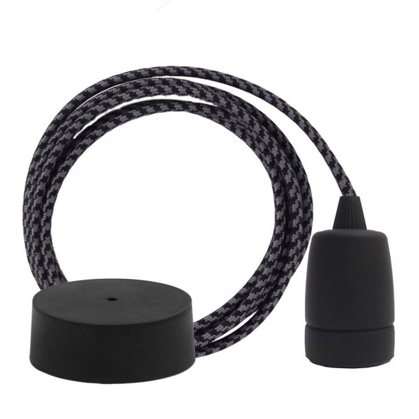 Grey Pepita cable 3 m. w/black Copenhagen