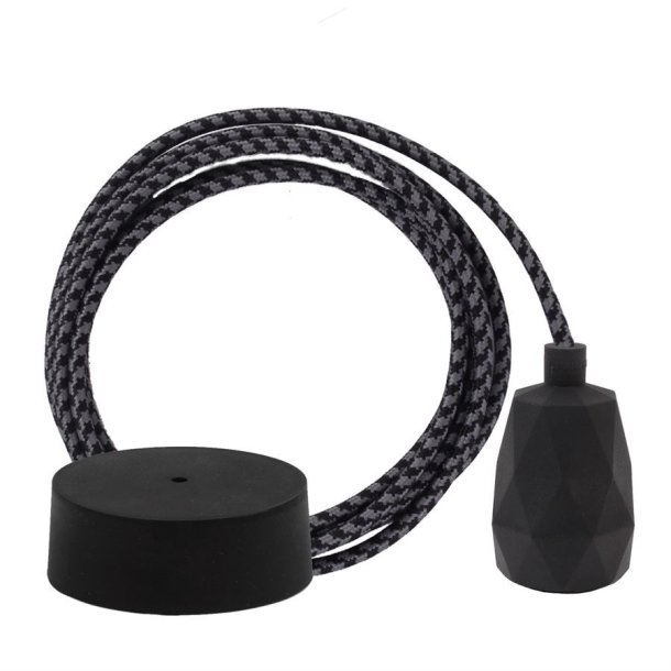 Grey Pepita cable 3 m. w/black Facet