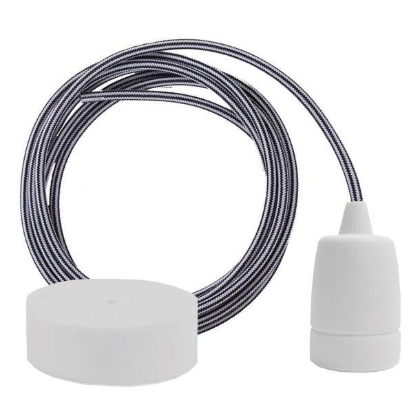 Black Stripe cable 3 m. w/white Copenhagen