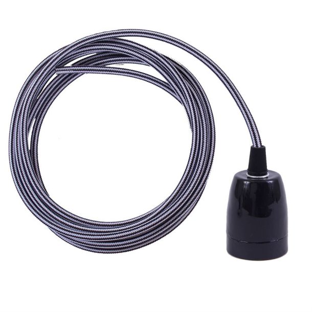 Black Stripe cable 3 m. w/black porcelain