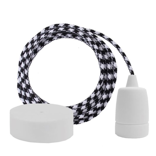 Black Square cable 3 m. w/white Copenhagen