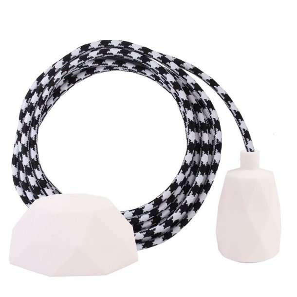 Black Square cable 3 m. w/white Facet