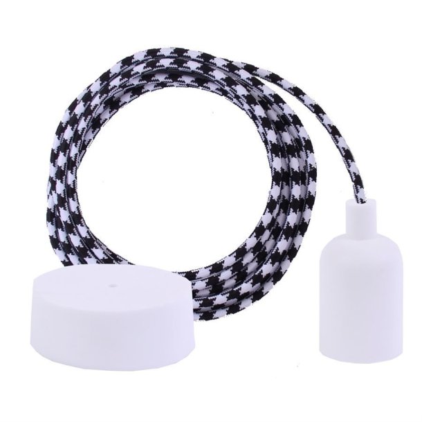 Black Square cable 3 m. w/white New