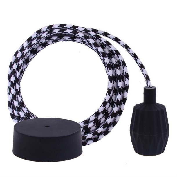 Black Square cable 3 m. w/black Plisse