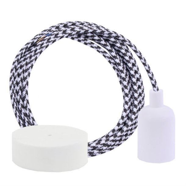 White Pepita cable 3 m. w/white New