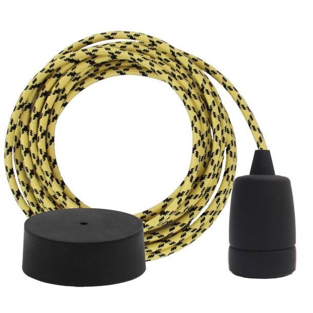 Yellow Cheque cable 3 m. w/black Copenhagen