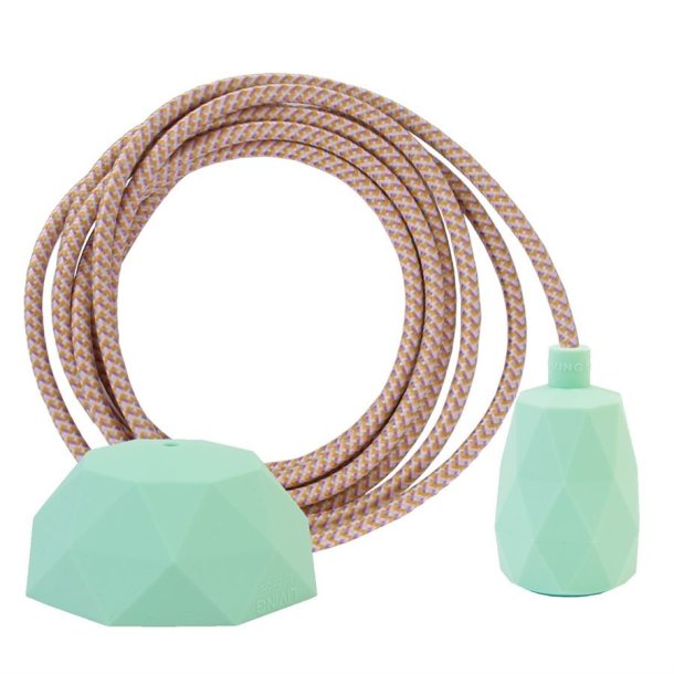 Pastel Mix cable 3 m. w/pale turquoise Facet