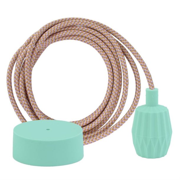 Pastel Mix cable 3 m. w/pale turquoise Plisse