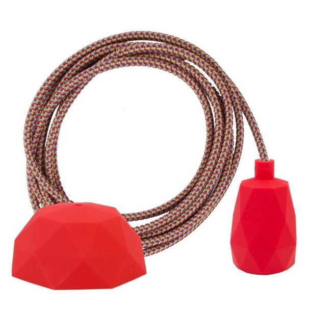 Pink Mix cable 3 m. w/red Facet