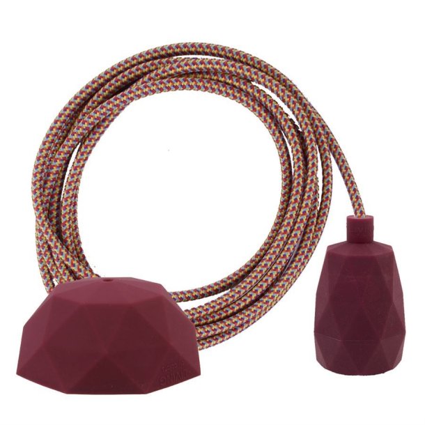 Pink Mix cable 3 m. w/bordeaux Facet