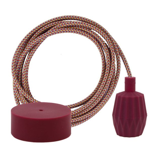 Pink Mix cable 3 m. w/bordeaux Plisse