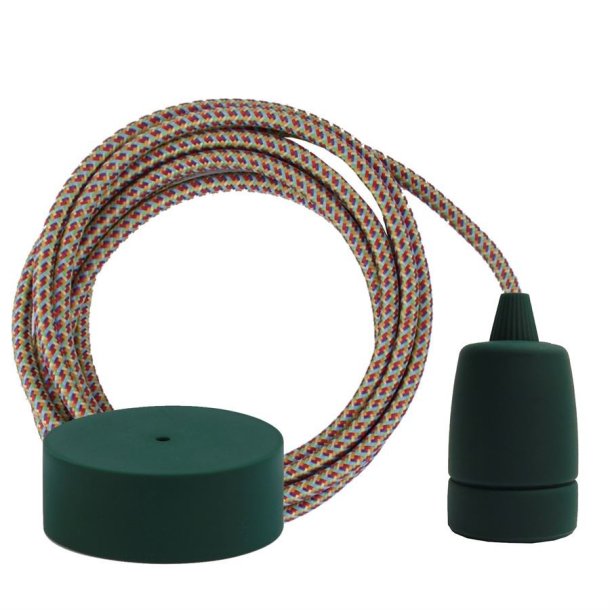 Rainbow Mix cable 3 m. w/dark green Copenhagen