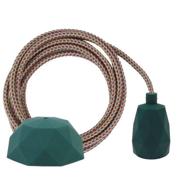 Rainbow Mix cable 3 m. w/dark green Facet