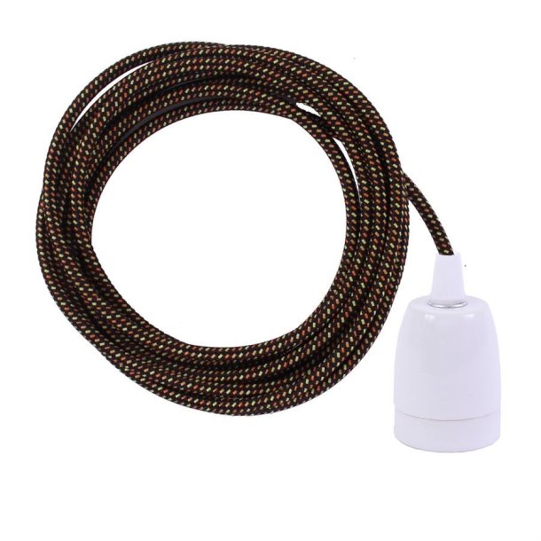 Warm Mix cable 3 m. w/white porcelain