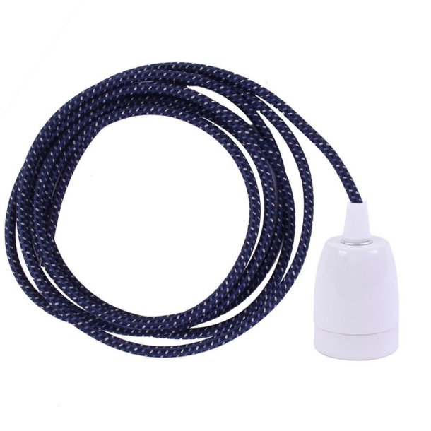 Denim Mix cable 3 m. w/white porcelain