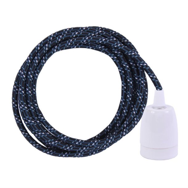 Blue Mix cable 3 m. w/white porcelain